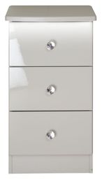 Lumiere Cashmere 3 Drawer Bedside Cabinet