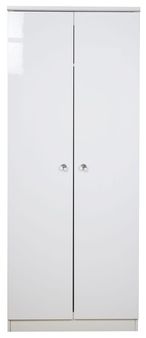 Lumiere White 2 Door Plain Wardrobe