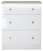 Lumiere White Gloss 3 Drawer Deep Chest