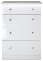 Lumiere White Gloss 4 Drawer Deep Chest