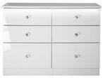 Lumiere White Gloss 6 Drawer Midi Chest