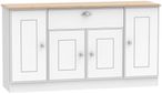 Victoria White and Riviera Oak Wide Sideboard - 4 Doors