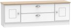 Victoria White and Riviera Oak 145cm TV Unit