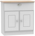 Victoria Grey and Riviera Oak Compact Sideboard - 2 Doors 