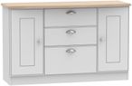 Victoria Grey and Riviera Oak Medium Sideboard - 2 Doors