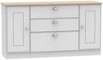 Victoria Grey and Riviera Oak Wide Sideboard - 2 Doors