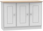 Victoria Grey and Riviera Oak Small Sideboard - 3 Doors