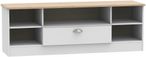 Victoria Grey and Riviera Oak 145cm Wide TV Unit