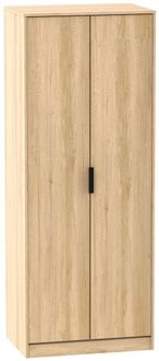Hong Kong Oak Effect 2 Door Plain Tall Wardrobe