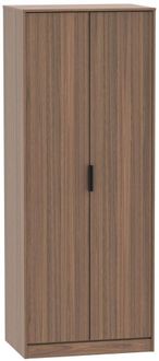 Hong Kong Walnut Effect 2 Door Plain Tall Wardrobe