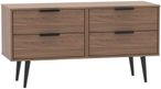 Hong Kong Walnut Effect Bed Box with Wooden Legs