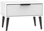 Hong Kong Grey and White 1 Drawer Wide Bedside Table