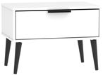 Hong Kong White 1 Drawer Wide Bedside Table