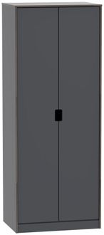 Shanghai Graphite 2 Door Plain Tall Wardrobe