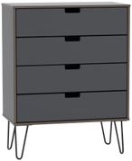 Shanghai Graphite 4 Drawer Chest with Hairpin Legs