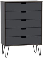 Shanghai Graphite 5 Drawer Chest with Hairpin Legs