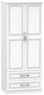 Dorset White 2 Door 2 Drawer Double Wardrobe