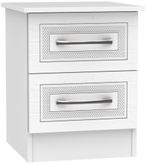 Dorset White 2 Drawer Bedside Cabinet