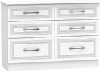 Dorset White 6 Drawer Midi Chest
