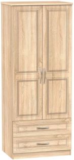 Dorset Oak Effect 2 Door 2 Drawer Double Wardrobe