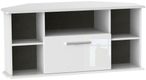 Knightsbridge White Gloss 115cm Corner TV Unit