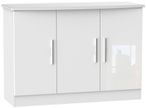 Knightsbridge White Gloss Small Sideboard - 3 Doors