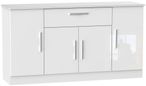 Knightsbridge White Gloss Wide Sideboard - 4 Doors