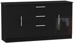 Knightsbridge Black Gloss Wide Sideboard - 2 Doors