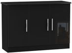 Knightsbridge Black Gloss Small Sideboard - 3 Doors