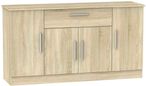 Knightsbridge Oak Effect Wide Sideboard - 4 Doors