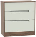 Monaco Cashmere and Carini Walnut 3 Drawer Deep Chest