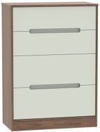 Monaco Cashmere and Carini Walnut 4 Drawer Deep Chest