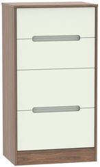 Monaco Cashmere and Carini Walnut 4 Drawer Deep Midi Chest