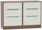 Monaco Cashmere and Carini Walnut 6 Drawer Midi Chest