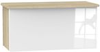 Knightsbridge White Gloss and Oak Effect Blanket Box