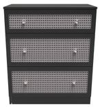 Rattan and Black Ash 3 Drawer Deep Chest