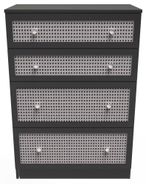 Rattan and Black Ash 4 Drawer Deep Chest