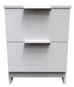 Plymouth White Gloss 2 Drawer Bedside Cabinet