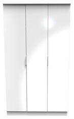 Plymouth White Gloss 3 Door Tall Triple Wardrobe