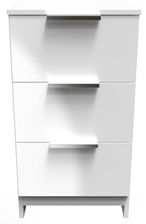 Plymouth White Gloss 3 Drawer Bedside Cabinet