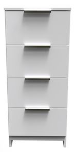 Plymouth White Gloss 4 Drawer Narrow Chest