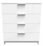 Plymouth White Gloss 4 Drawer Chest