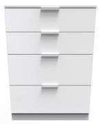 Plymouth White Gloss 4 Drawer Deep Chest