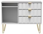 Cube White 95cm TV Unit with Hairpin Legs