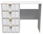 Cube White 4 Drawer Desk