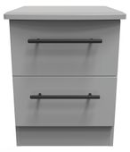 Beverley Dusk Grey 2 Drawer Bedside Cabinet