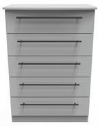 Beverley Grey 5 Drawer Chest