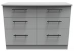 Beverley Grey 6 Drawer Midi Chest