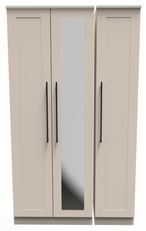 Beverley Cashmere 3 Door Tall Triple Wardrobe - 1 Mirror