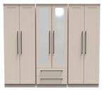 Beverley Cashmere 6 Door Tall Mirror Combi Wardrobe
